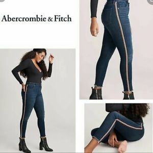 Abercrombie and Fitch high rise Simone side stripe jeans